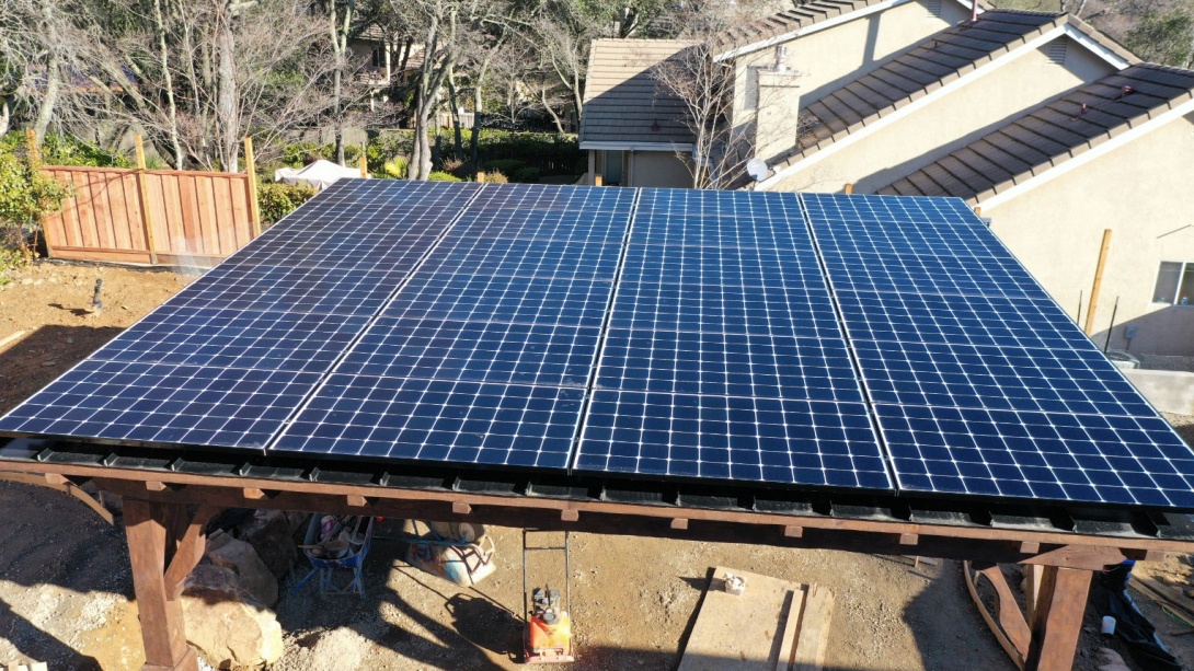 solar panels on shade structures