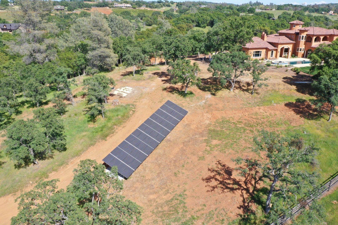 residential solar installation on ground mount